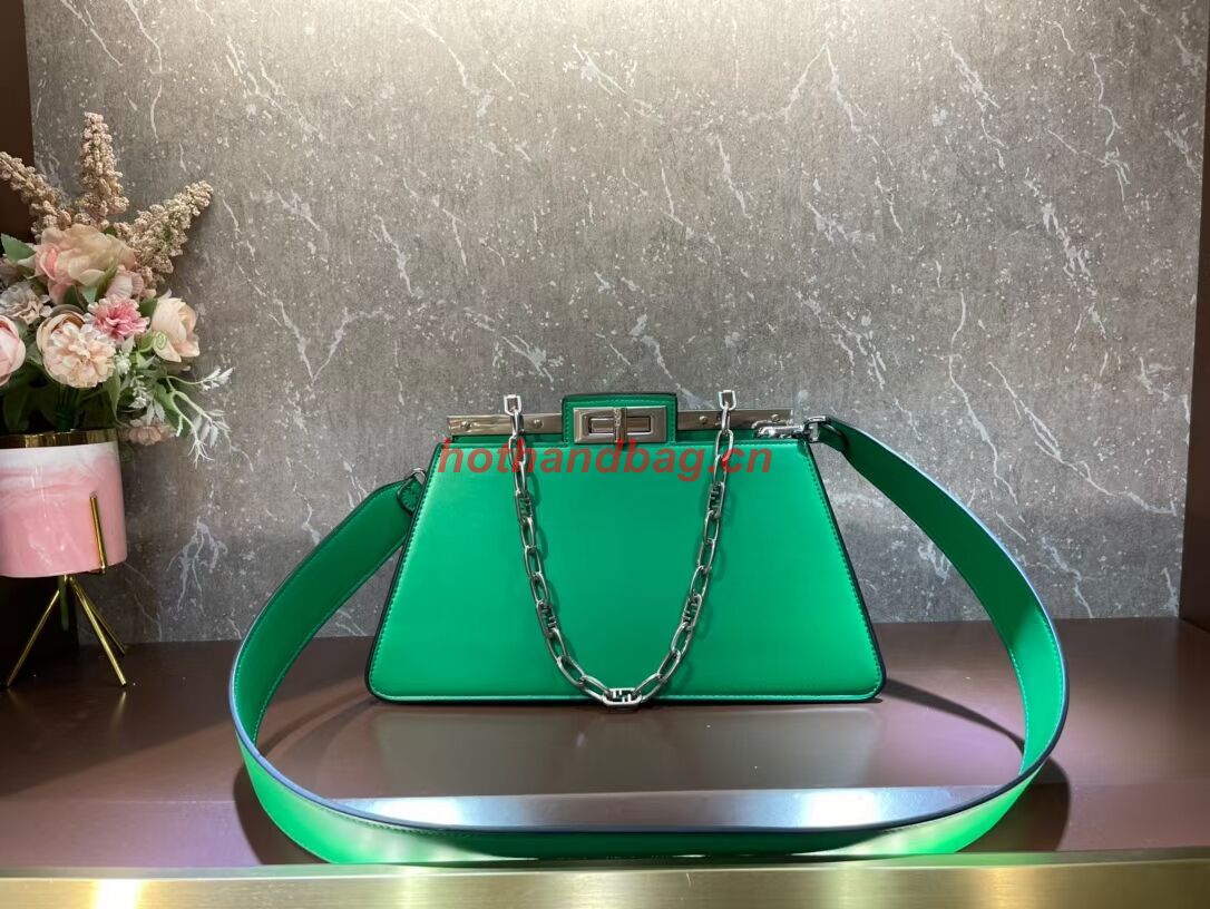 Fendi Peekaboo Cut Medium soft nappa leather bag 8BN340 green Fendi Peekaboo Cut Medium soft nappa leather bag 8BN340 green