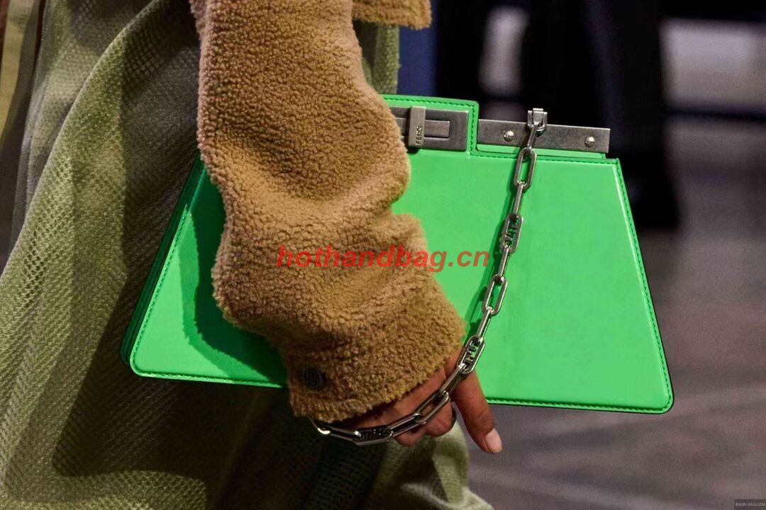 Fendi Peekaboo Cut Medium soft nappa leather bag 8BN340 green Fendi Peekaboo Cut Medium soft nappa leather bag 8BN340 green