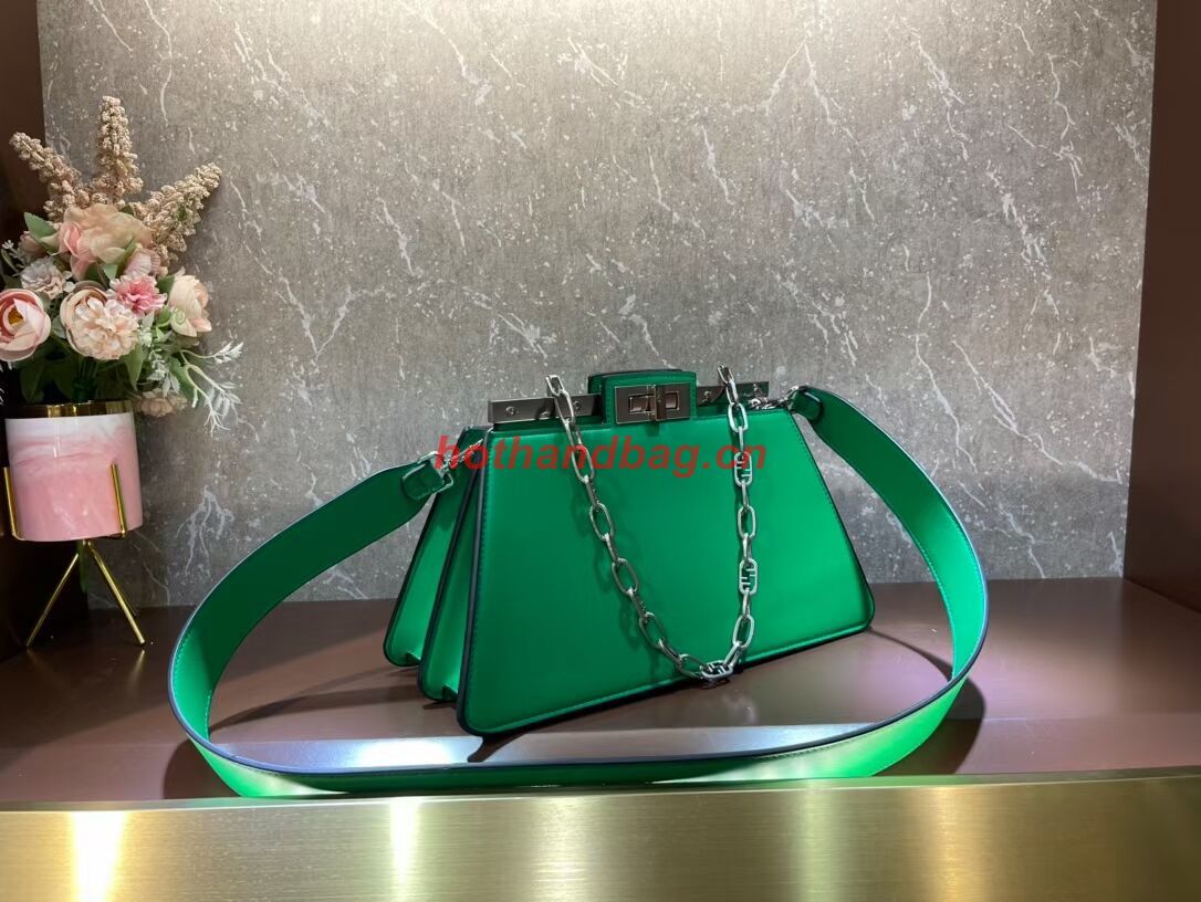 Fendi Peekaboo Cut Medium soft nappa leather bag 8BN340 green Fendi Peekaboo Cut Medium soft nappa leather bag 8BN340 green