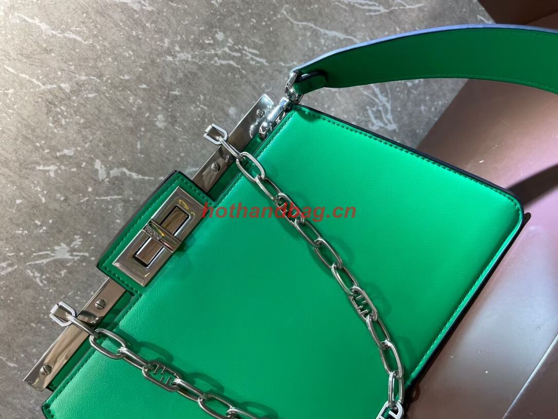 Fendi Peekaboo Cut Medium soft nappa leather bag 8BN340 green Fendi Peekaboo Cut Medium soft nappa leather bag 8BN340 green