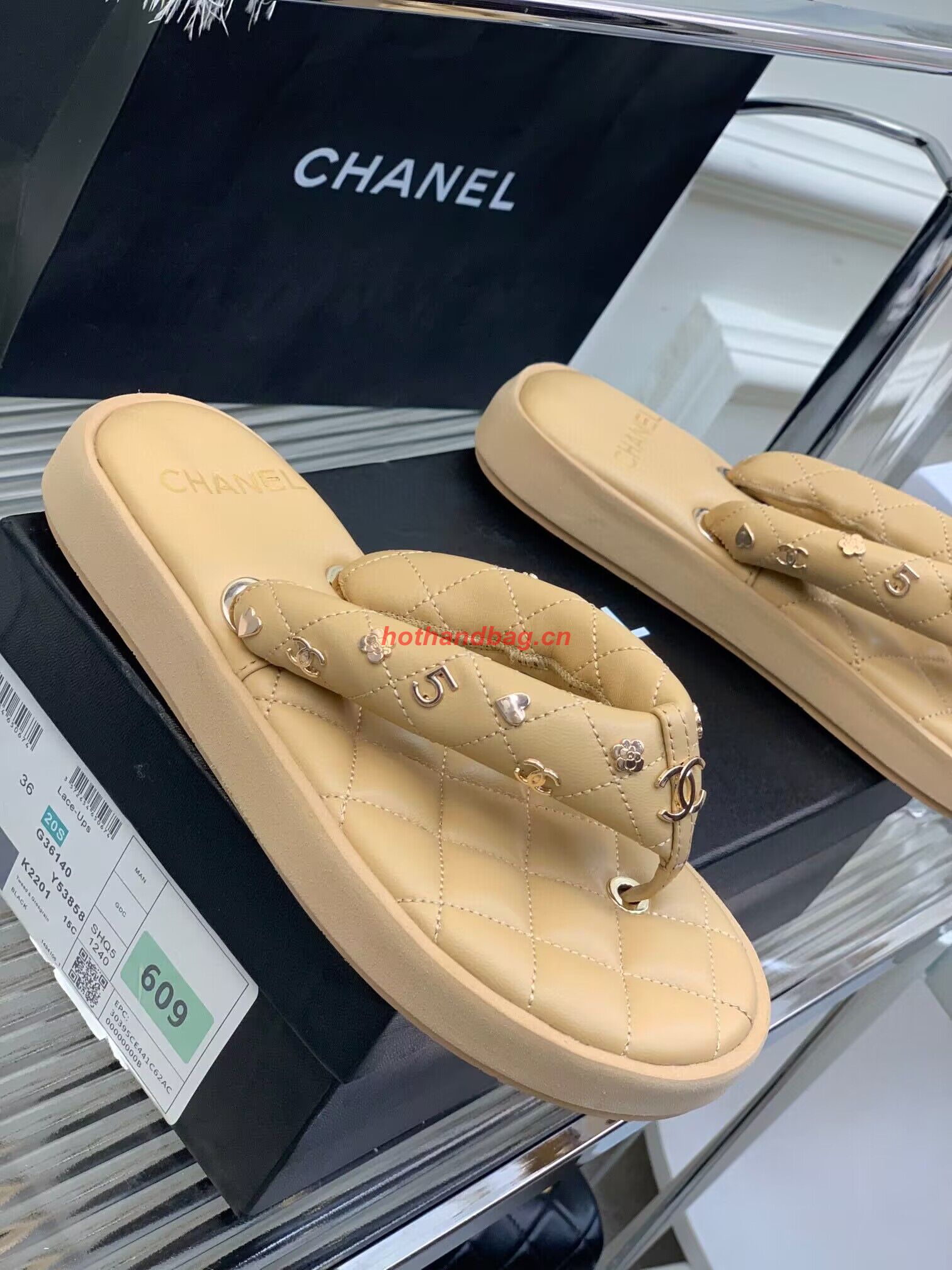 Chanel slippers CS39621 Apricot Chanel slippers CS39621 Apricot