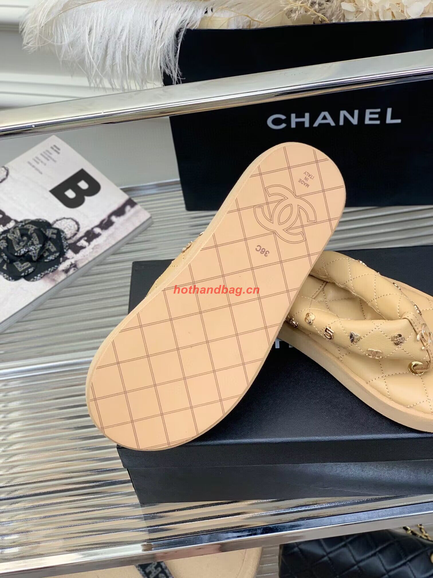 Chanel slippers CS39621 Apricot Chanel slippers CS39621 Apricot