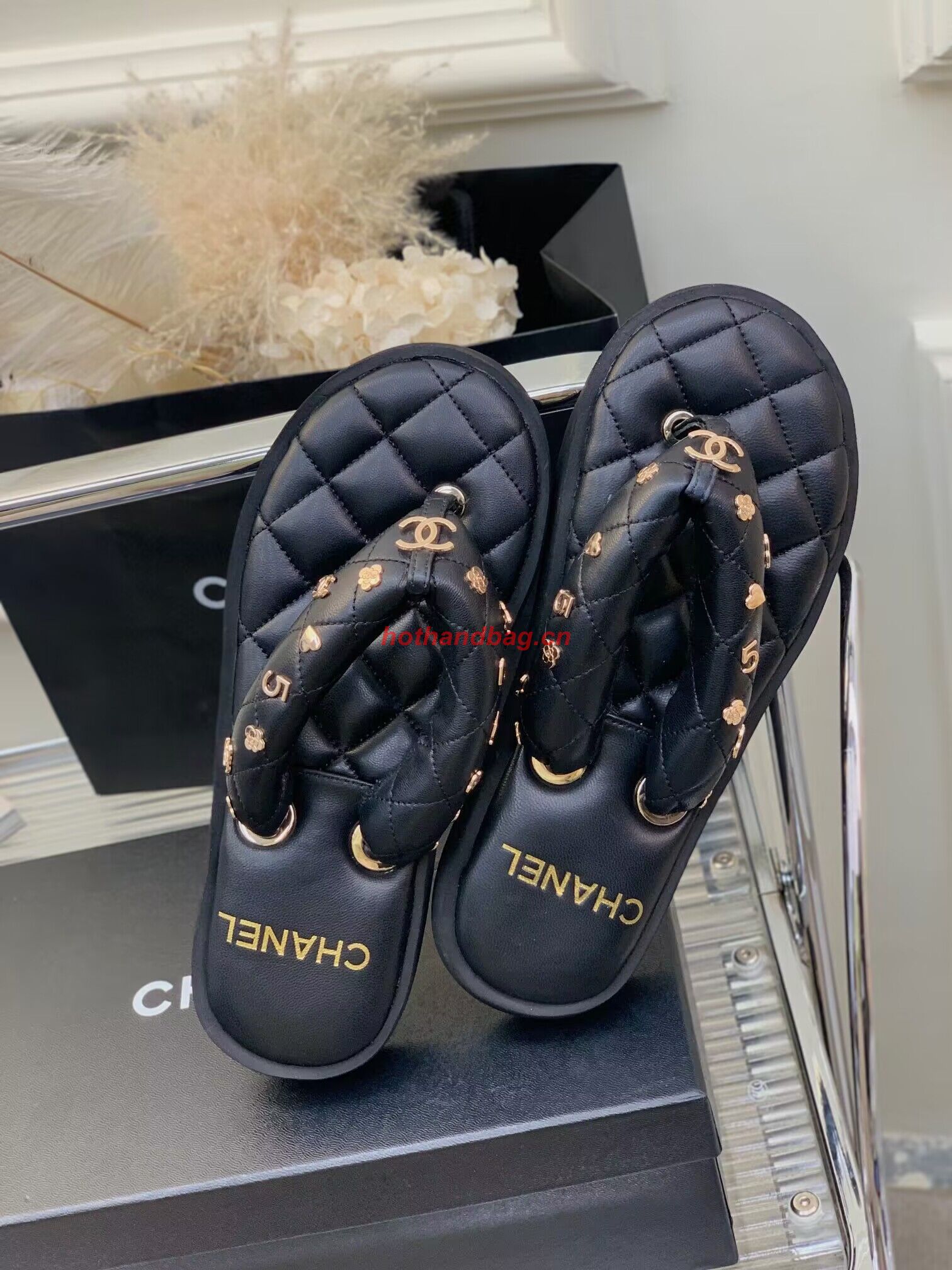 Chanel slippers CS39621 Black Chanel slippers CS39621 Black