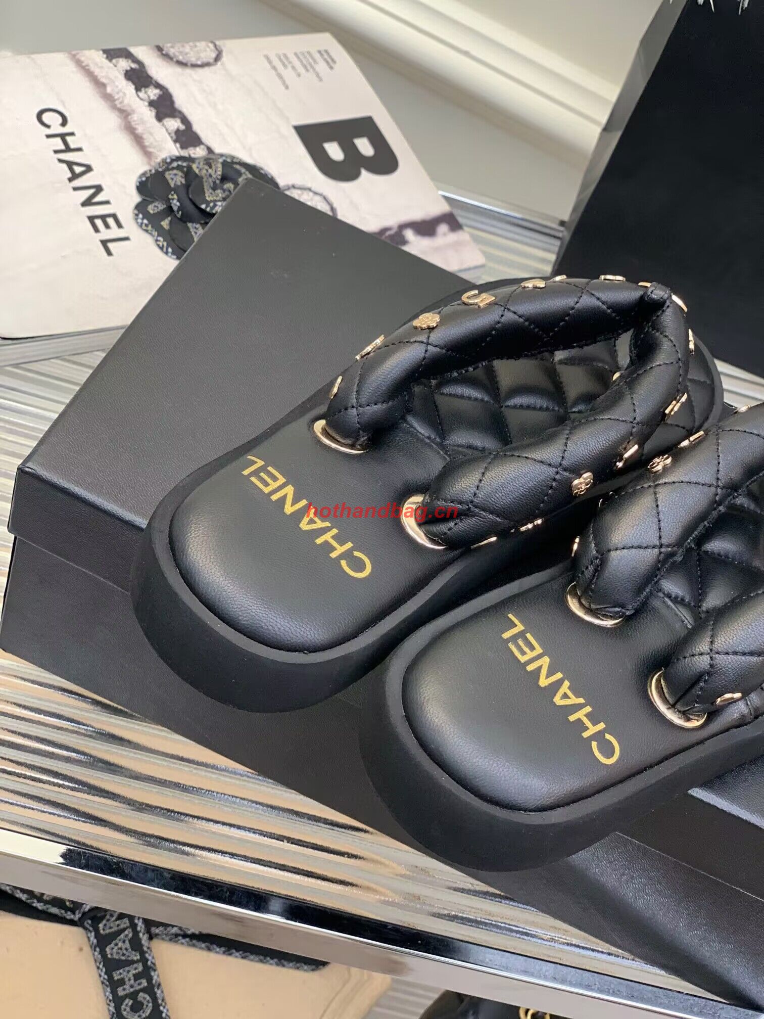 Chanel slippers CS39621 Black Chanel slippers CS39621 Black