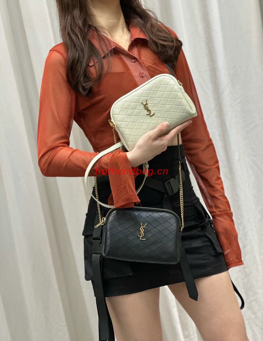 SAINT LAUREN GABY ZIPPED POUCH IN QUILTED LAMBSKIN 7336671 BLACK SAINT LAUREN GABY ZIPPED POUCH IN QUILTED LAMBSKIN 7336671 BLACK