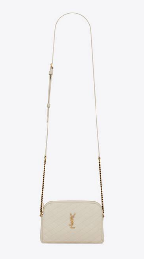 SAINT LAUREN GABY ZIPPED POUCH IN QUILTED LAMBSKIN 7336671 BLANC VINTAGE SAINT LAUREN GABY ZIPPED POUCH IN QUILTED LAMBSKIN 7336671 BLANC VINTAGE