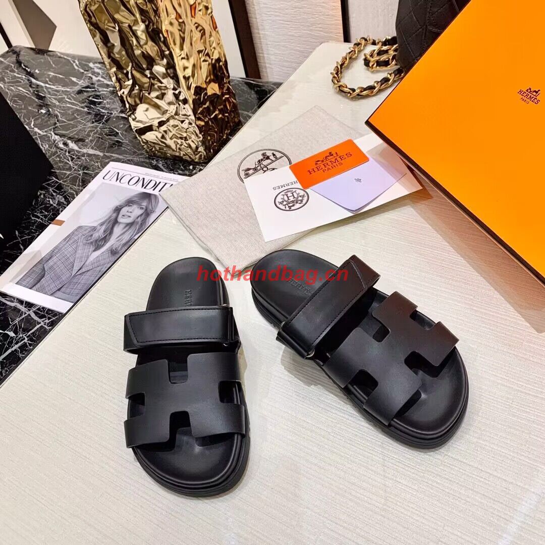 Hermes Shoes 2022 Chypre sandals HM63920 Black Hermes Shoes 2022 Chypre sandals HM63920 Black