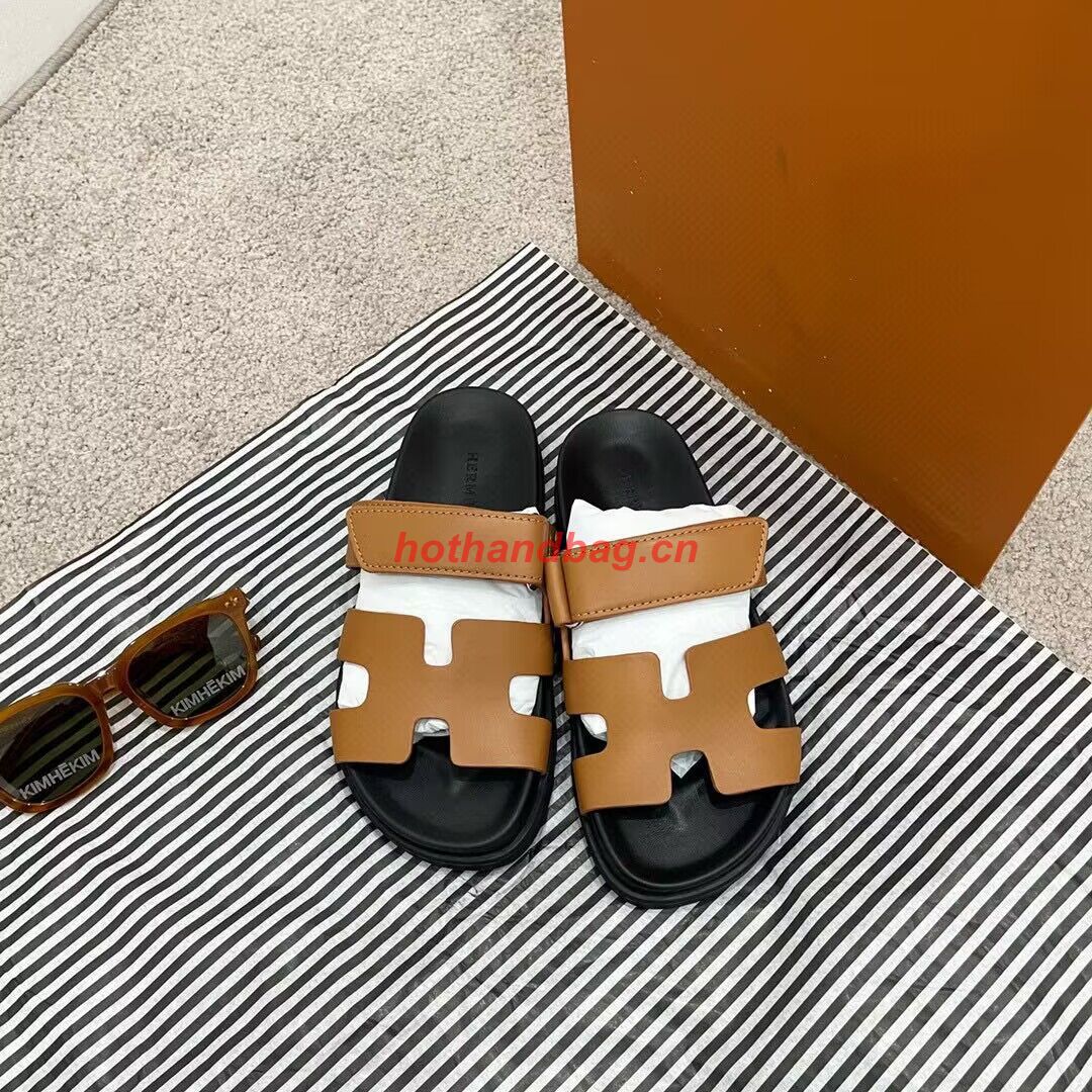 Hermes Shoes 2022 Chypre sandals HM63920 Brown Hermes Shoes 2022 Chypre sandals HM63920 Brown