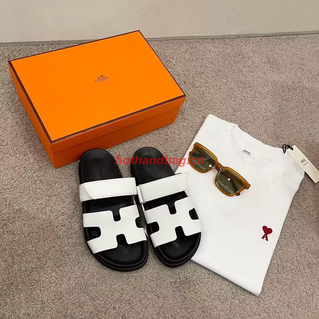 Hermes Shoes 2022 Chypre sandals HM63920 White Hermes Shoes 2022 Chypre sandals HM63920 White