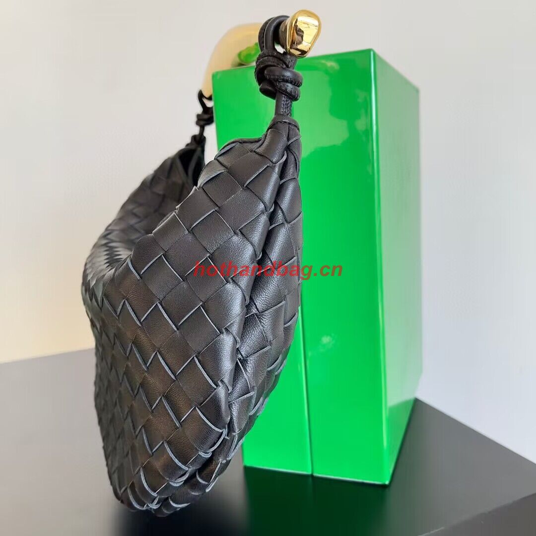 Bottega Veneta Sardine Intrecciato Gold Hardware Handle Bag 716082 Black Bottega Veneta Sardine Intrecciato Gold Hardware Handle Bag 716082 Black
