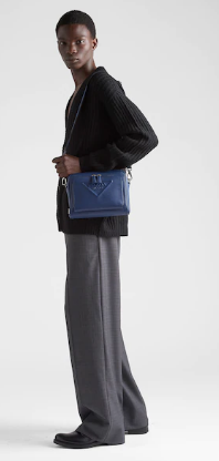 Prada Saffiano leather shoulder bag 2VH152 blue Prada Saffiano leather shoulder bag 2VH152 blue