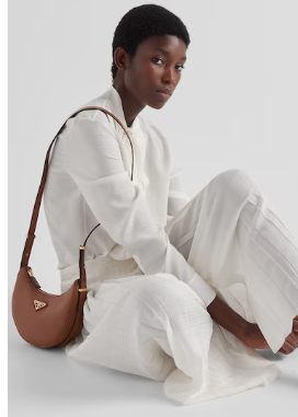 Prada leather shoulder bag 1BC194 brown Prada leather shoulder bag 1BC194 brown