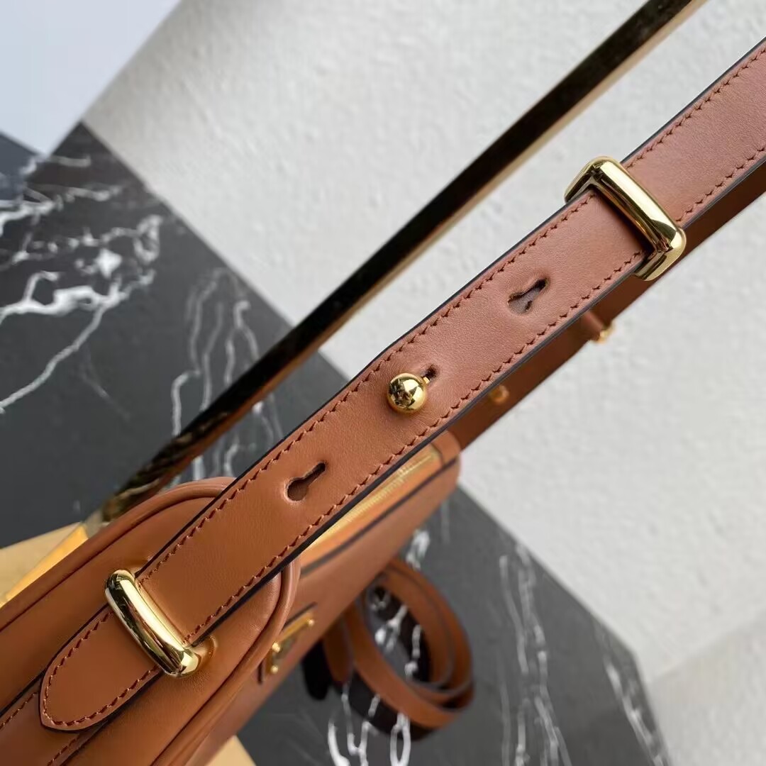 Prada leather shoulder bag 1BC194 brown Prada leather shoulder bag 1BC194 brown