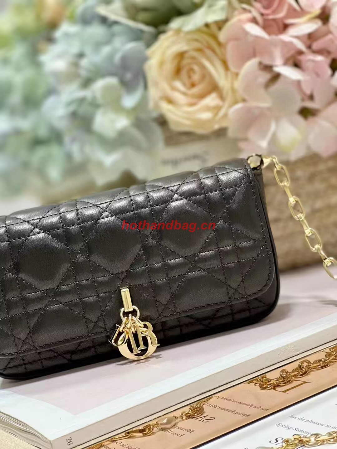 LADY DIOR PHONE POUCH Aesthetic Cannage Lambskin S0977OE black LADY DIOR PHONE POUCH Aesthetic Cannage Lambskin S0977OE black