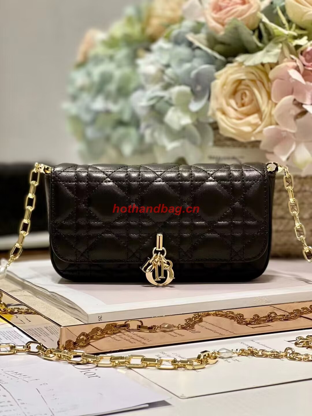 LADY DIOR PHONE POUCH Aesthetic Cannage Lambskin S0977OE black LADY DIOR PHONE POUCH Aesthetic Cannage Lambskin S0977OE black