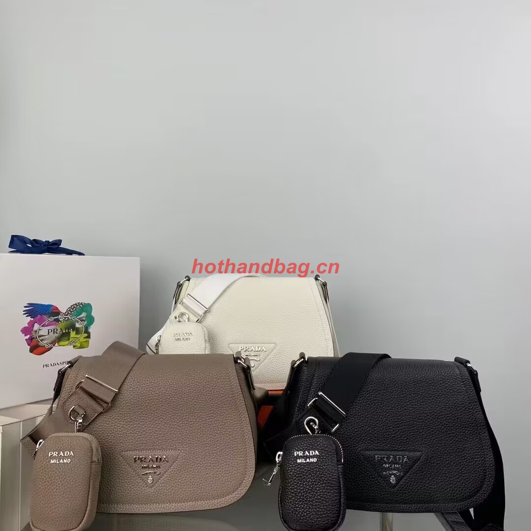 Prada Leather shoulder bag 1AD229 gray Prada Leather shoulder bag 1AD229 gray