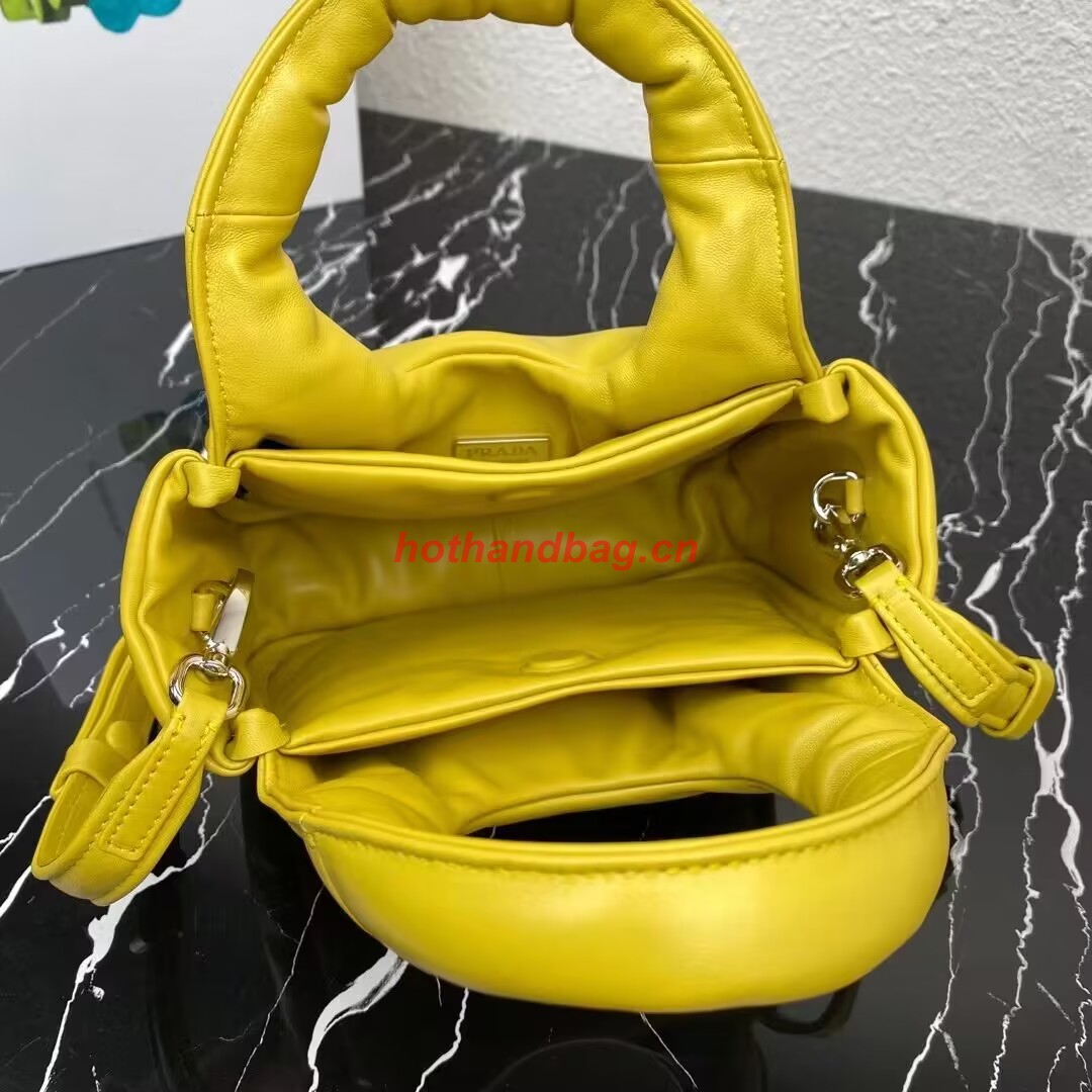 Prada Small padded Soft nappa-leather bag 1BA359 yellow Prada Small padded Soft nappa-leather bag 1BA359 yellow