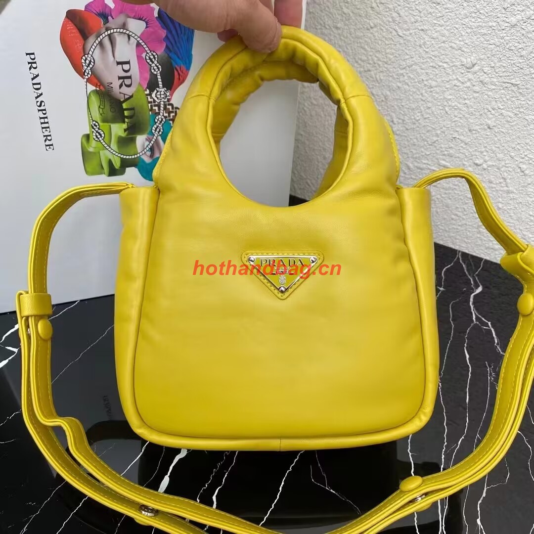 Prada Small padded Soft nappa-leather bag 1BA359 yellow Prada Small padded Soft nappa-leather bag 1BA359 yellow