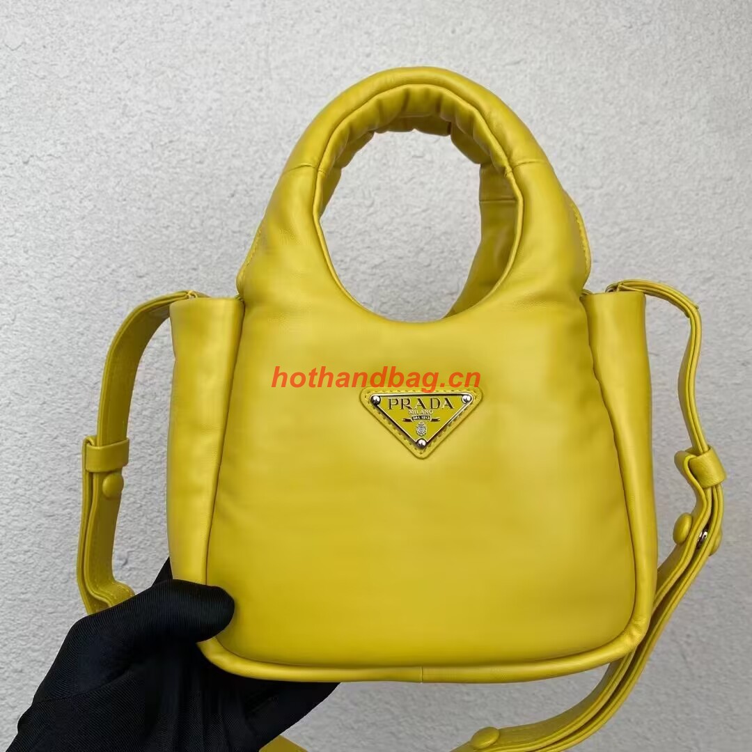 Prada Small padded Soft nappa-leather bag 1BA359 yellow Prada Small padded Soft nappa-leather bag 1BA359 yellow