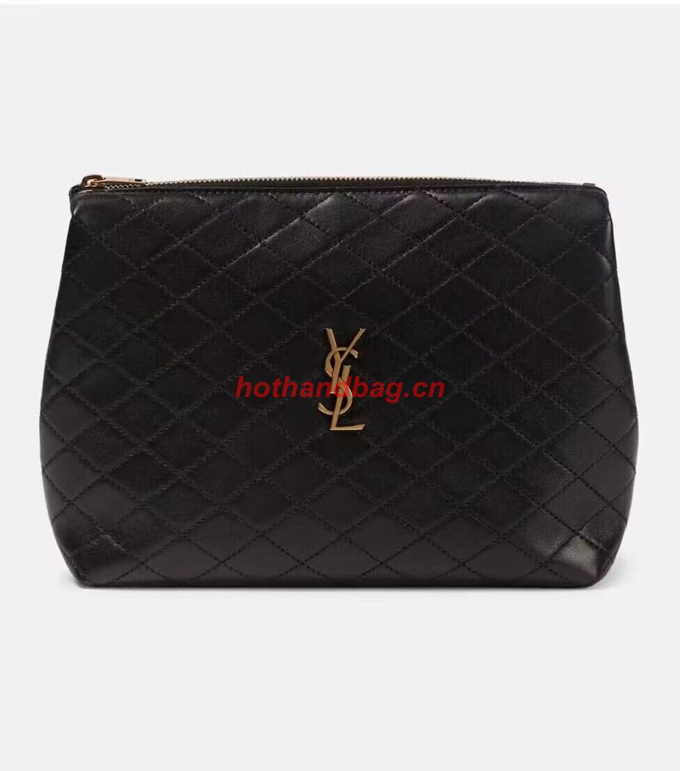 SAINT LAUREN SADE LARGE CLUTCH IN LAMBSKIN Y433955 black SAINT LAUREN SADE LARGE CLUTCH IN LAMBSKIN Y433955 black