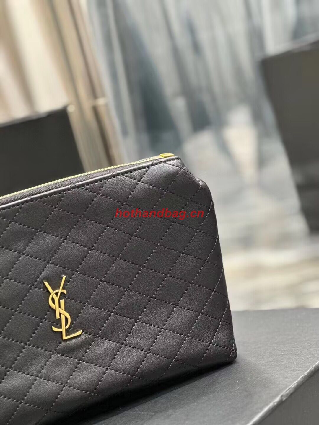 SAINT LAUREN SADE LARGE CLUTCH IN LAMBSKIN Y433955 black SAINT LAUREN SADE LARGE CLUTCH IN LAMBSKIN Y433955 black