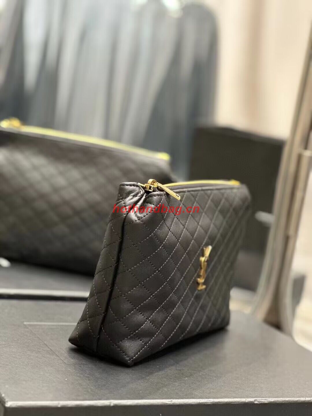 SAINT LAUREN SADE LARGE CLUTCH IN LAMBSKIN Y433955 black SAINT LAUREN SADE LARGE CLUTCH IN LAMBSKIN Y433955 black