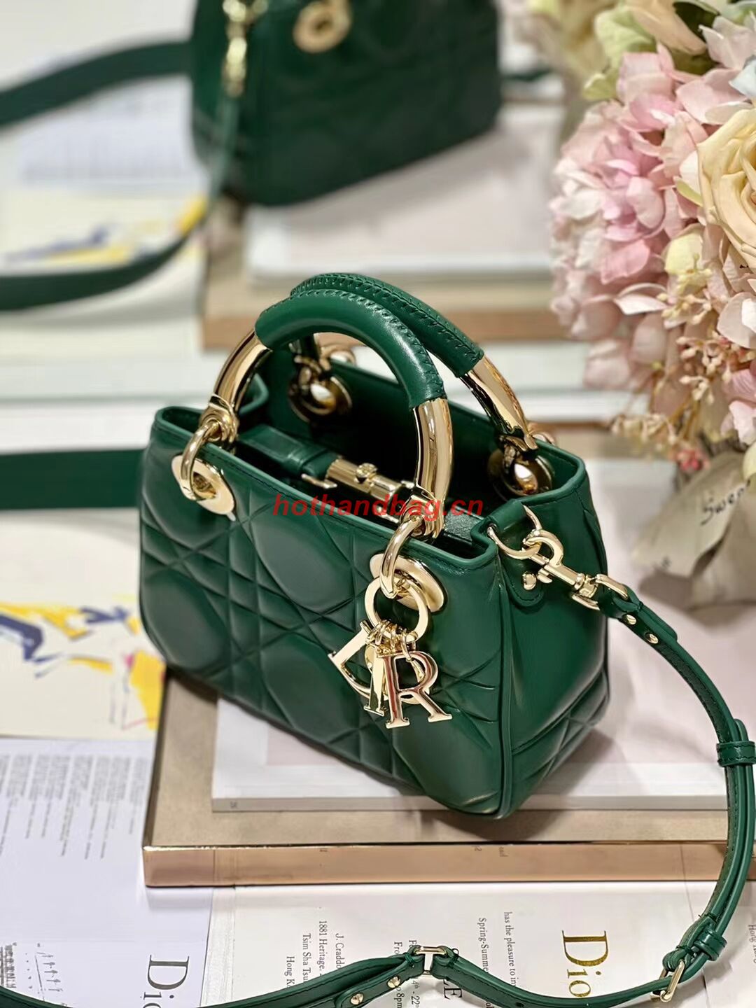 LADY DIOR TOP HANDLE SMALL BAG Cannage Lambskin C0620 green LADY DIOR TOP HANDLE SMALL BAG Cannage Lambskin C0620 green