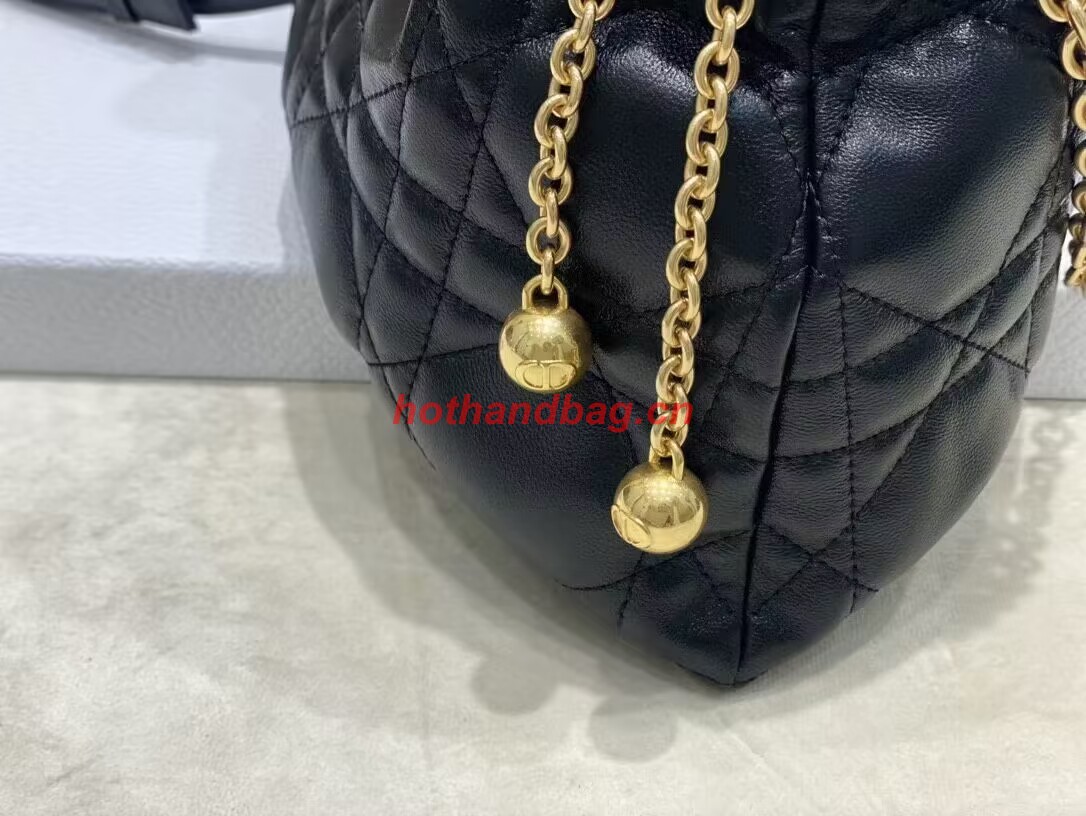 MEDIUM DIOR AMMI BAG Sand Black Supple Macrocannage Lambskin M22566F MEDIUM DIOR AMMI BAG Sand Black Supple Macrocannage Lambskin M22566F