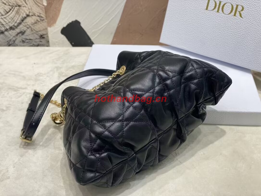 MEDIUM DIOR AMMI BAG Sand Black Supple Macrocannage Lambskin M22566F MEDIUM DIOR AMMI BAG Sand Black Supple Macrocannage Lambskin M22566F