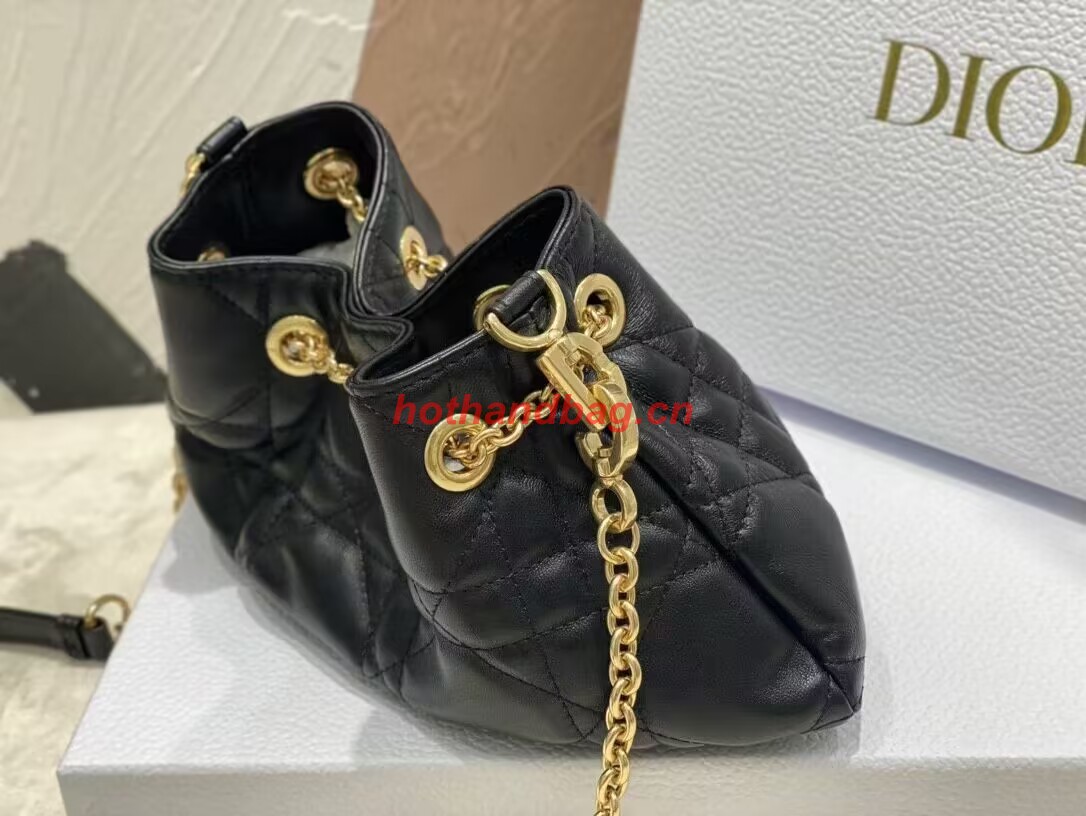SMALL DIOR AMMI BAG Sand BLACK Supple Macrocannage Lambskin M22567F SMALL DIOR AMMI BAG Sand BLACK Supple Macrocannage Lambskin M22567F