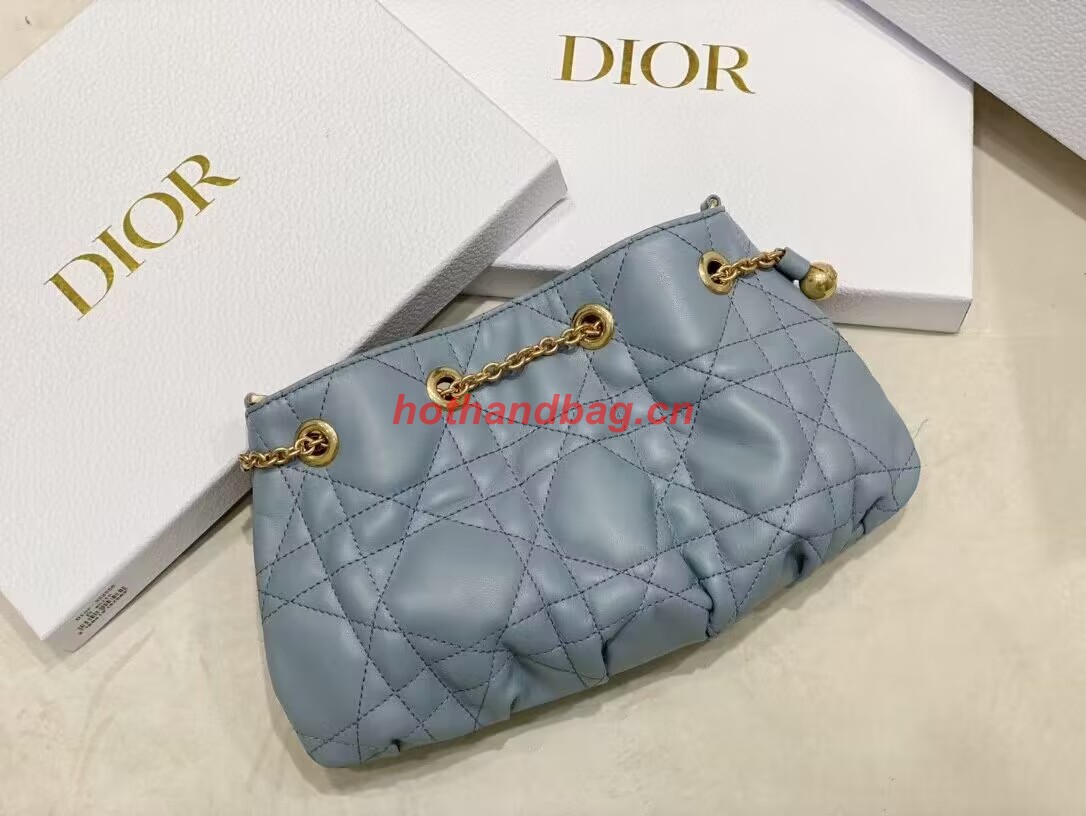 SMALL DIOR AMMI BAG Sand BLUESupple Macrocannage Lambskin M22567F SMALL DIOR AMMI BAG Sand BLUESupple Macrocannage Lambskin M22567F