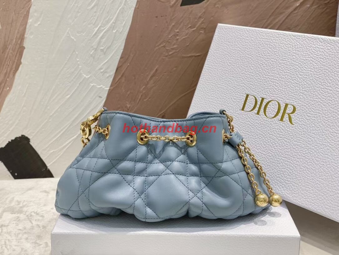 SMALL DIOR AMMI BAG Sand BLUESupple Macrocannage Lambskin M22567F SMALL DIOR AMMI BAG Sand BLUESupple Macrocannage Lambskin M22567F