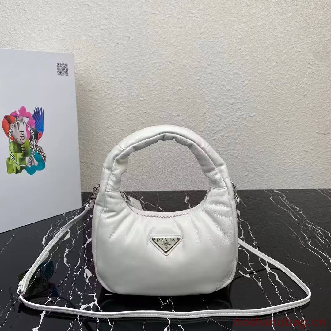 Prada Soft padded nappa leather mini-bag 1BA384 white Prada Soft padded nappa leather mini-bag 1BA384 white