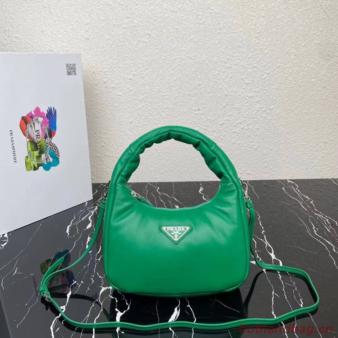 Prada Soft padded nappa leather mini-bag 1BA384 green Prada Soft padded nappa leather mini-bag 1BA384 green