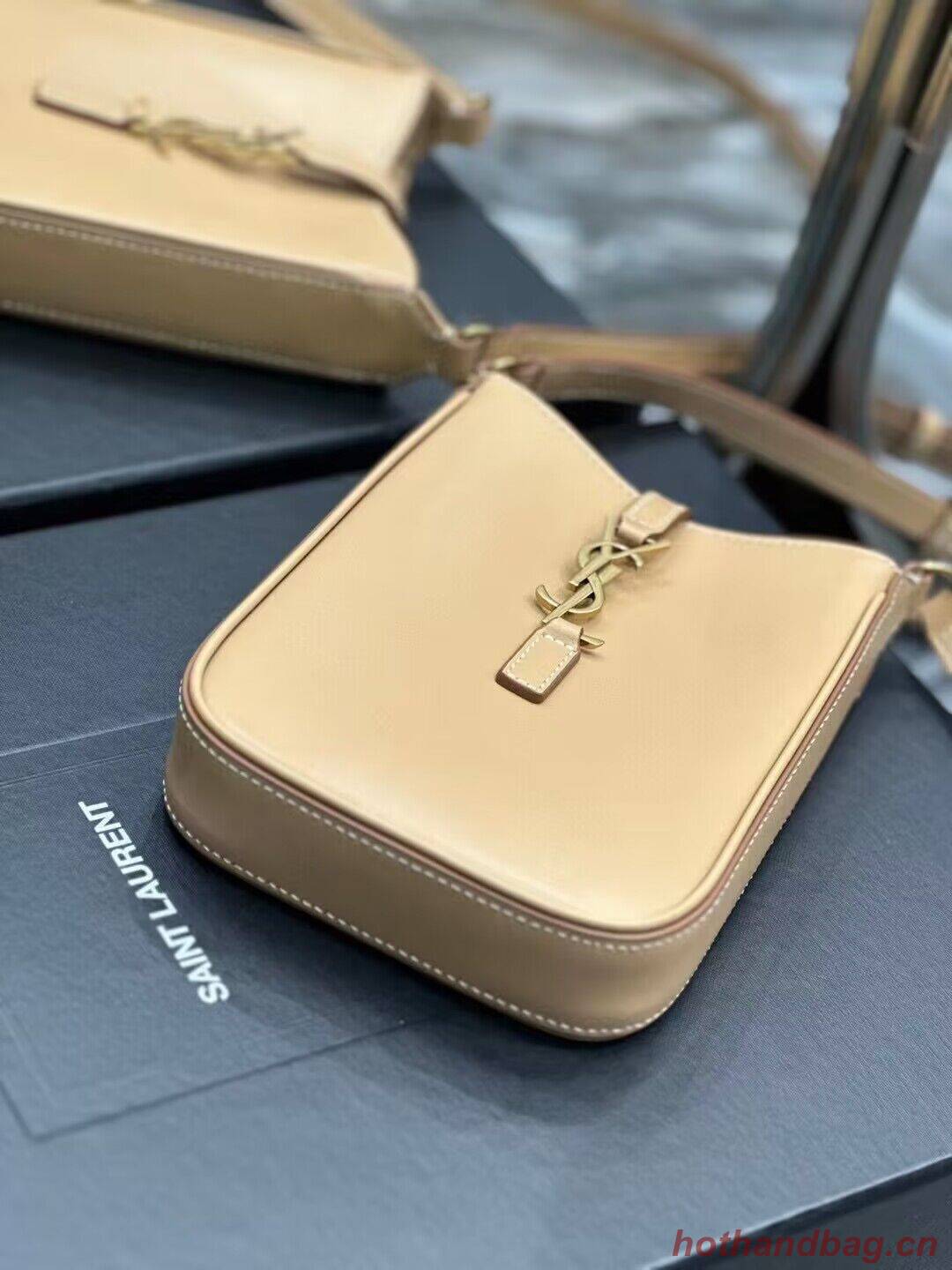 SAINT LAURENT LE 5 A 7 MINI VERTICAL IN SHINY LEATHER 7352142 BROWN GOLD SAINT LAURENT LE 5 A 7 MINI VERTICAL IN SHINY LEATHER 7352142 BROWN GOLD