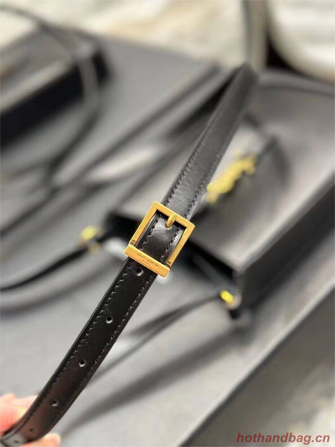 SAINT LAURENT LE 5 A 7 MINI VERTICAL IN SHINY LEATHER 7352142 black