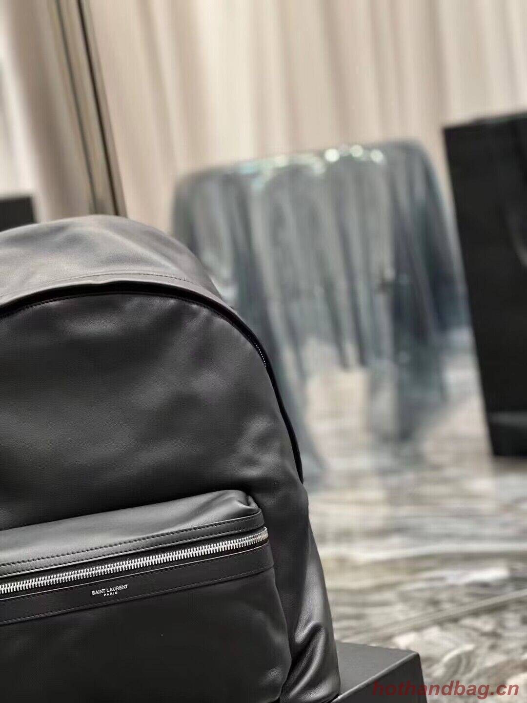 SAINT LAURENT LEATHER large knapsack A886653 black SAINT LAURENT LEATHER large knapsack A886653 black