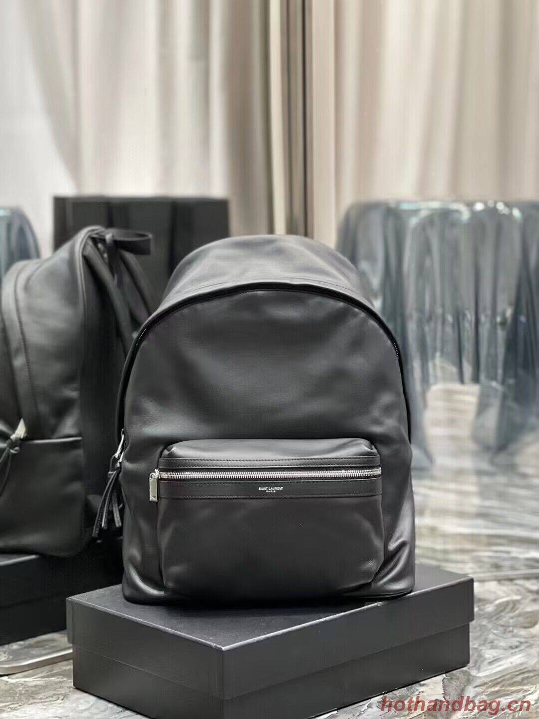 SAINT LAURENT LEATHER large knapsack A886653 black SAINT LAURENT LEATHER large knapsack A886653 black