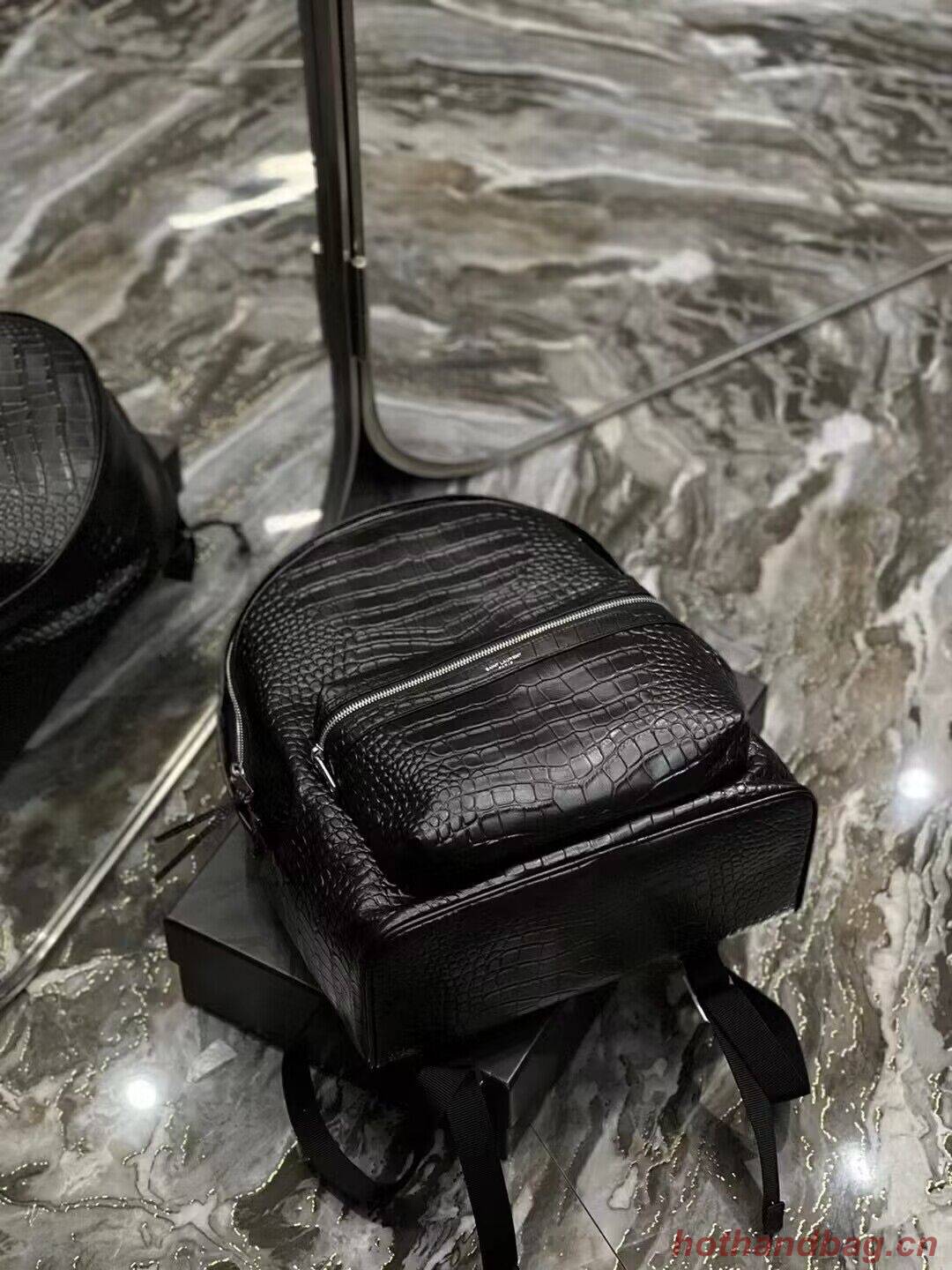 SAINT LAURENT LEATHER large knapsack Y886653 black SAINT LAURENT LEATHER large knapsack Y886653 black