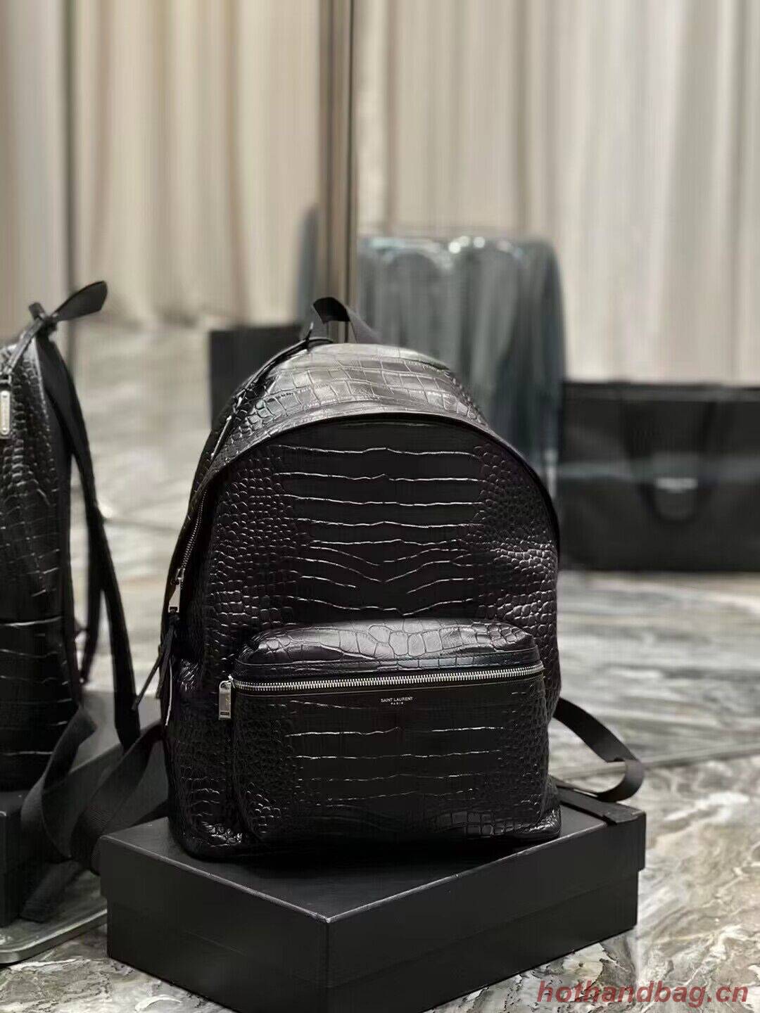 SAINT LAURENT LEATHER large knapsack Y886653 black SAINT LAURENT LEATHER large knapsack Y886653 black
