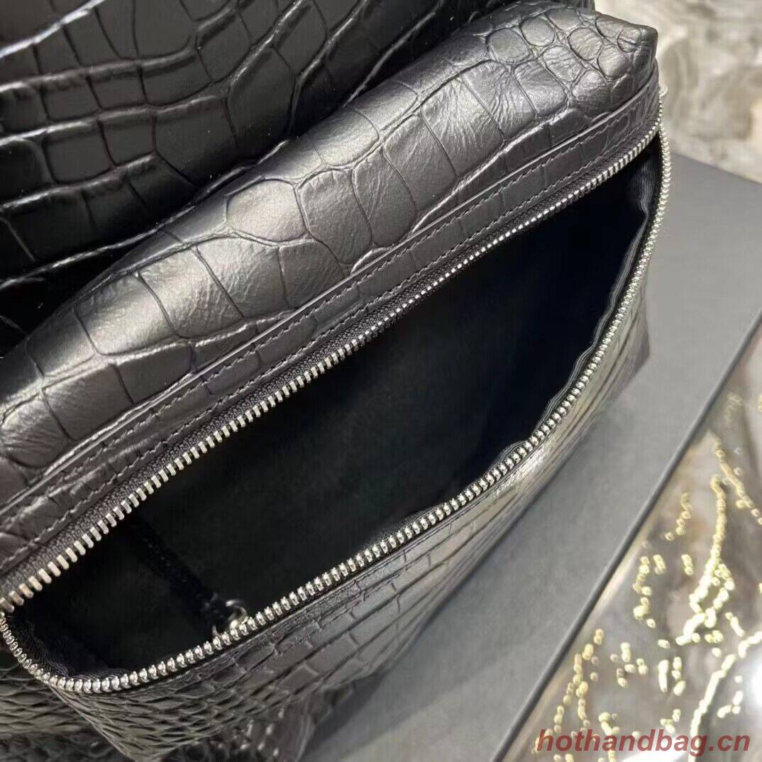 SAINT LAURENT LEATHER large knapsack Y886653 black SAINT LAURENT LEATHER large knapsack Y886653 black