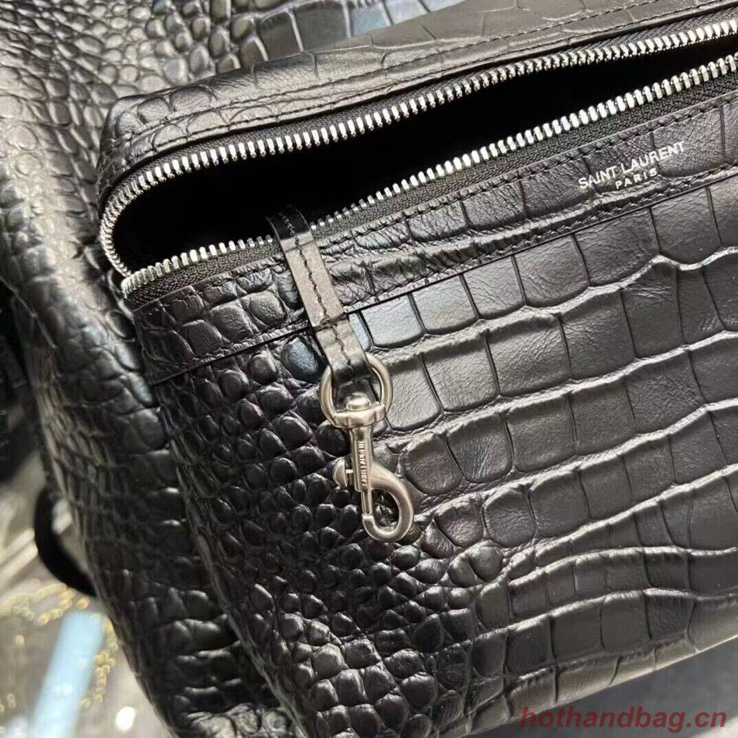 SAINT LAURENT LEATHER large knapsack Y886653 black SAINT LAURENT LEATHER large knapsack Y886653 black