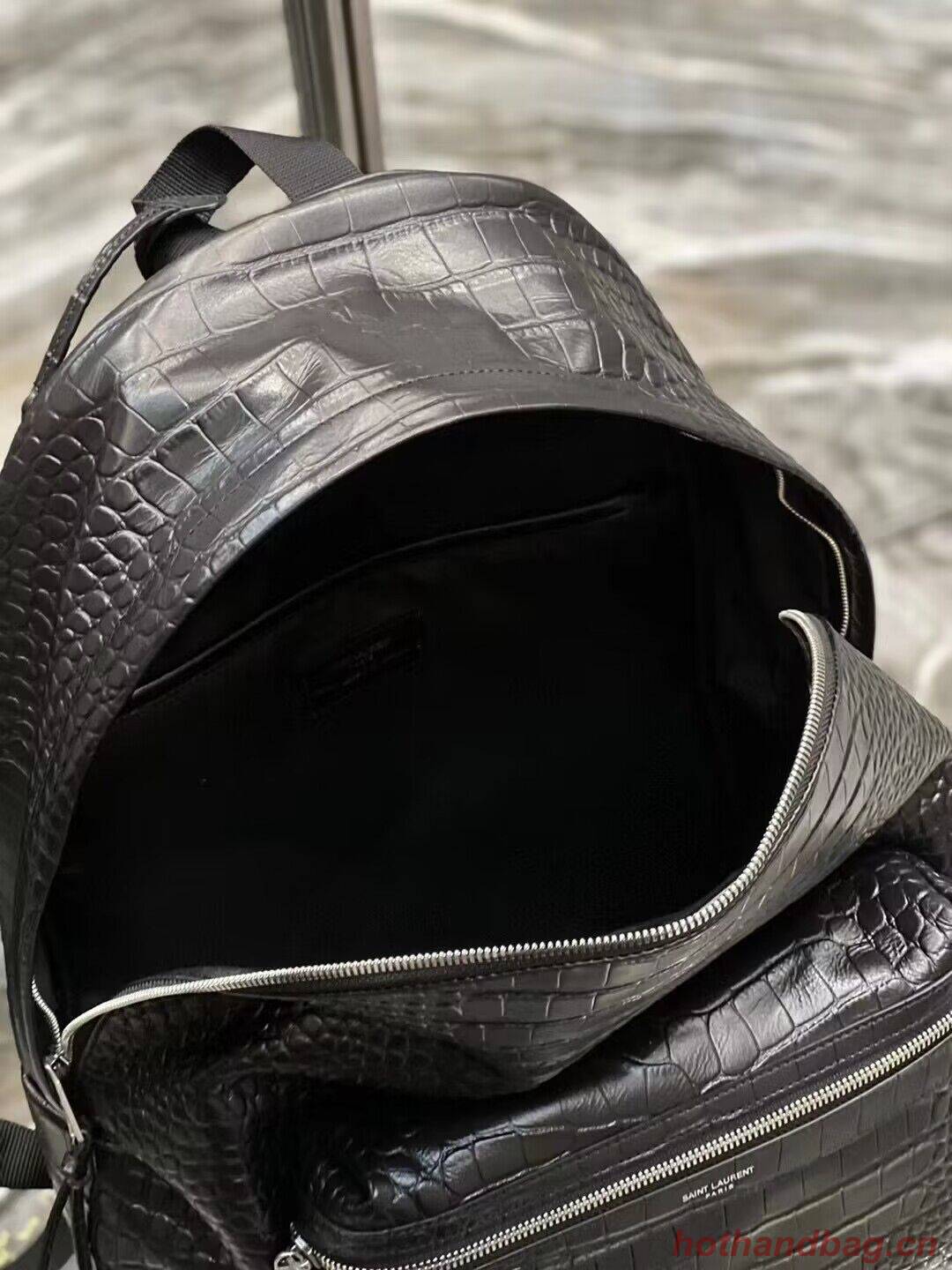 SAINT LAURENT LEATHER large knapsack Y886653 black SAINT LAURENT LEATHER large knapsack Y886653 black