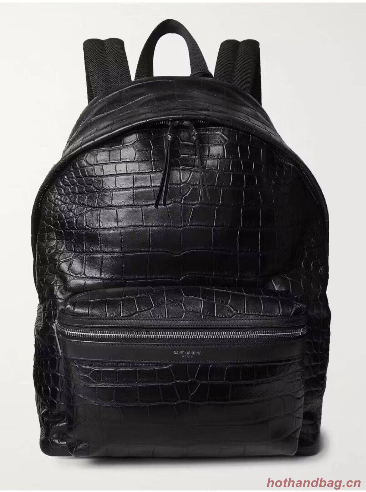 SAINT LAURENT LEATHER large knapsack Y886653 black SAINT LAURENT LEATHER large knapsack Y886653 black