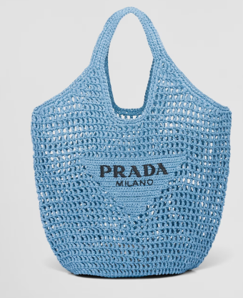 Prada Crochet tote bag 1BG424 light blue Prada Crochet tote bag 1BG424 light blue