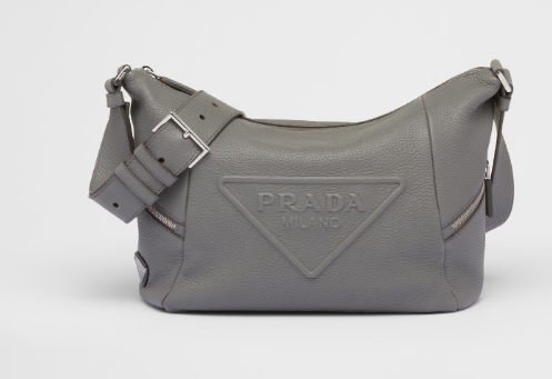 Prada Leather bag with shoulder strap 2VH165 gray Prada Leather bag with shoulder strap 2VH165 gray
