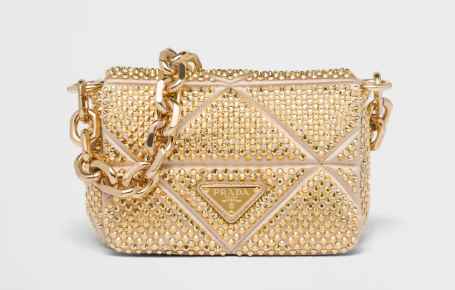 Prada Satin mini-bag with crystals 1BD329 Platinum Prada Satin mini-bag with crystals 1BD329 Platinum