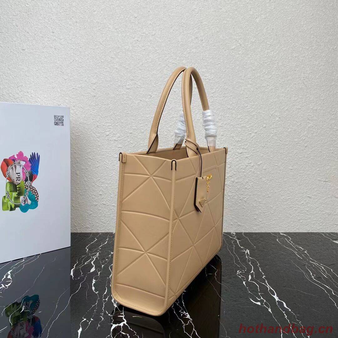 Medium leather Prada Symbole bag with topstitching 1BA378 Sand Beige Medium leather Prada Symbole bag with topstitching 1BA378 Sand Beige