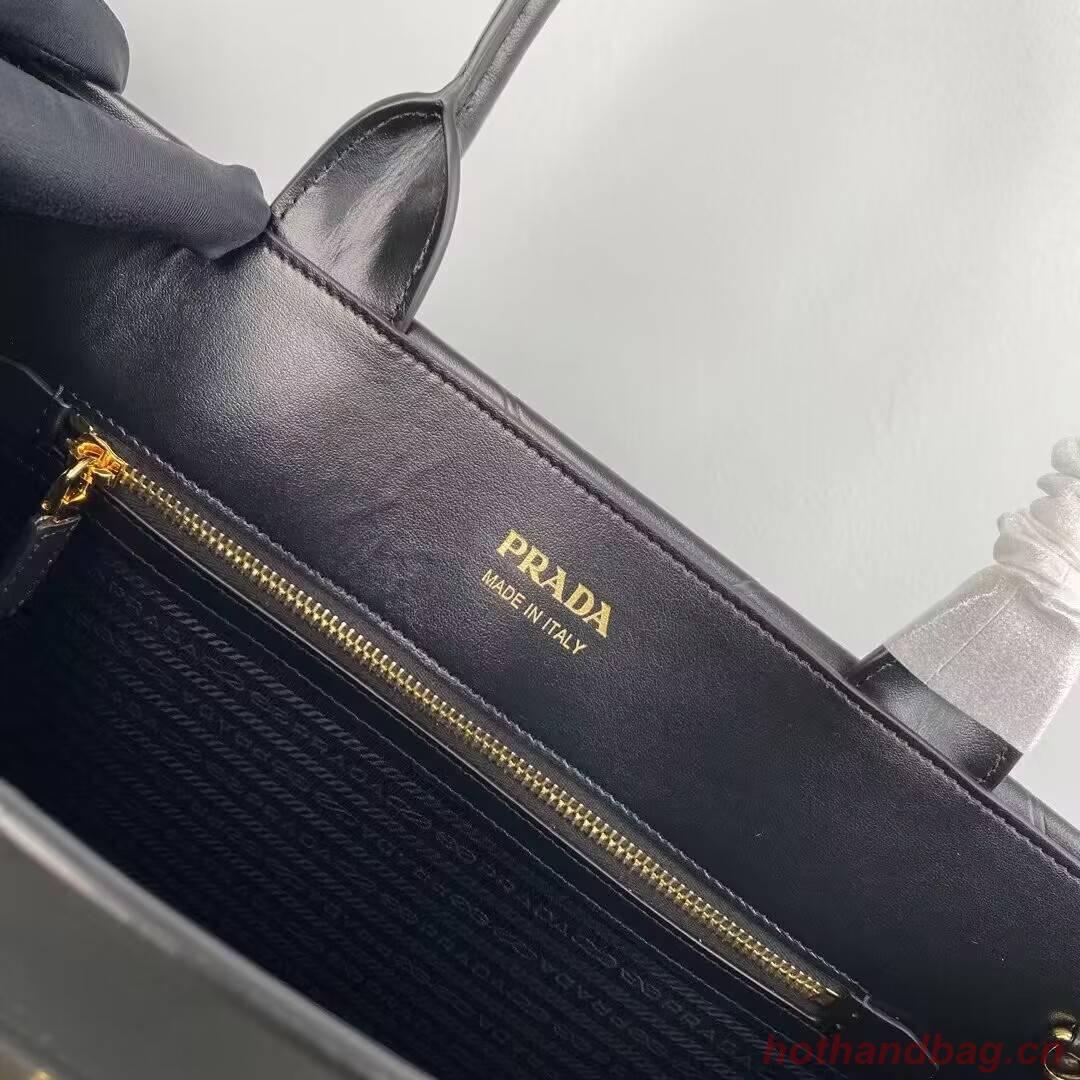 Prada Large leather Prada Symbole bag with topstitching 1BA377 Black Prada Large leather Prada Symbole bag with topstitching 1BA377 Black