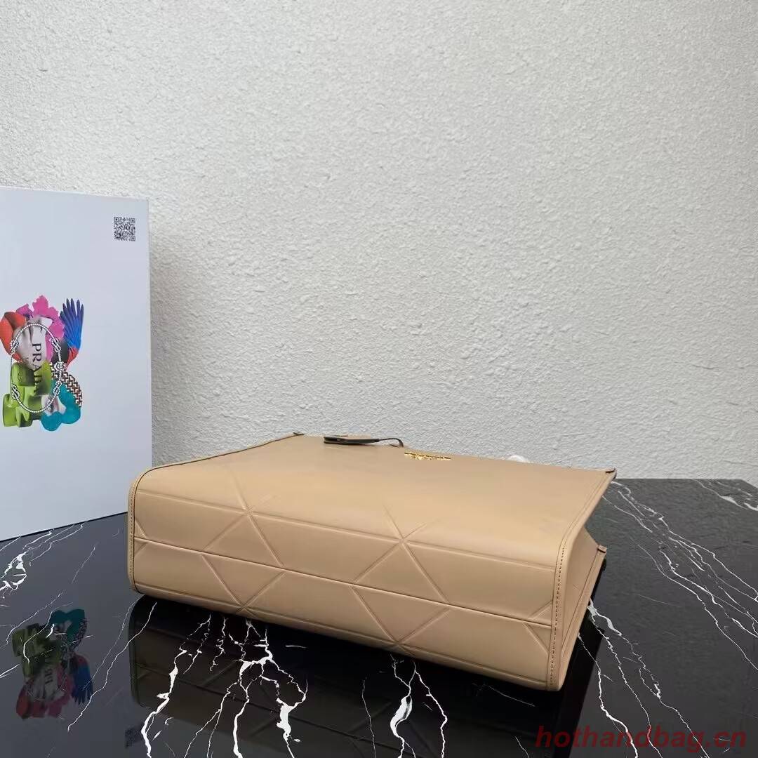 Prada Large leather Prada Symbole bag with topstitching 1BA377 Sand Beige Prada Large leather Prada Symbole bag with topstitching 1BA377 Sand Beige